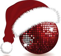 Christmas Disco Ball With Santa Hat