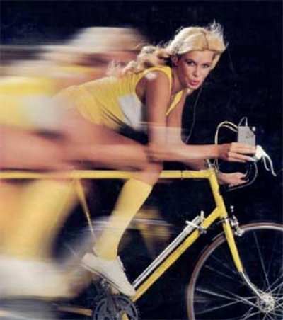 Girl On Bike With Walkman